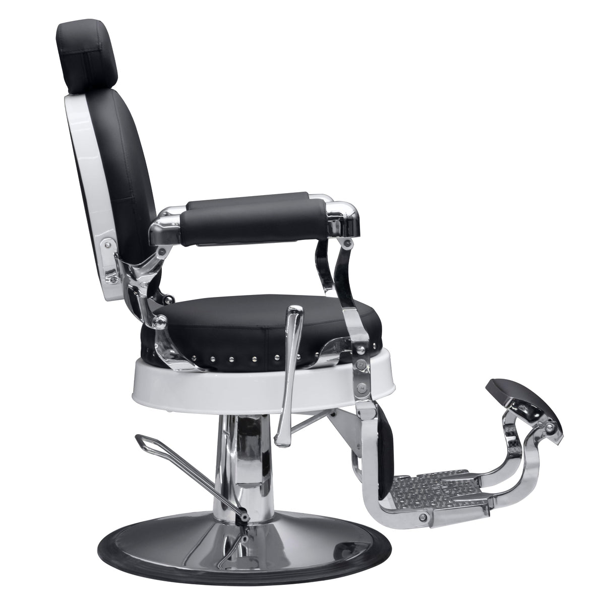 160° Reclining with Vintage Rivet Details Barber chair The Sterling 8828 MYS