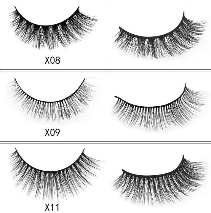 3D mink eyelashes 3 pairs of natural fiber long false eyelashes Elyvora LLC