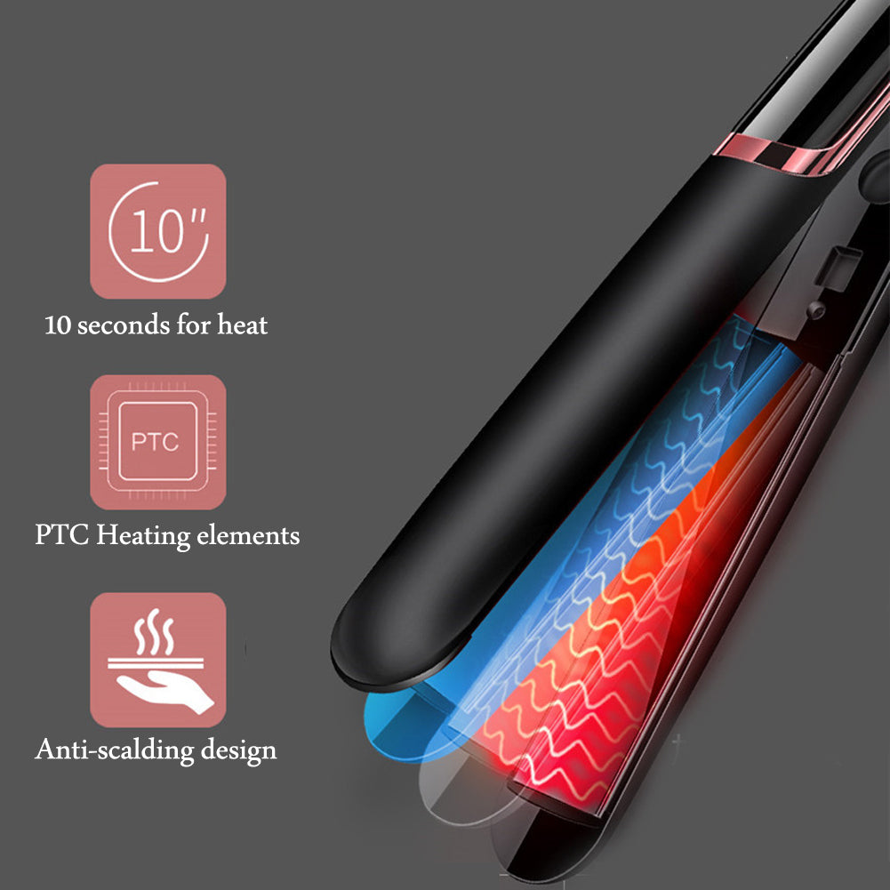 LED display straight hair curling double with curling iron Elyvora LLC