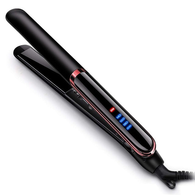 LED display straight hair curling double with curling iron Elyvora LLC