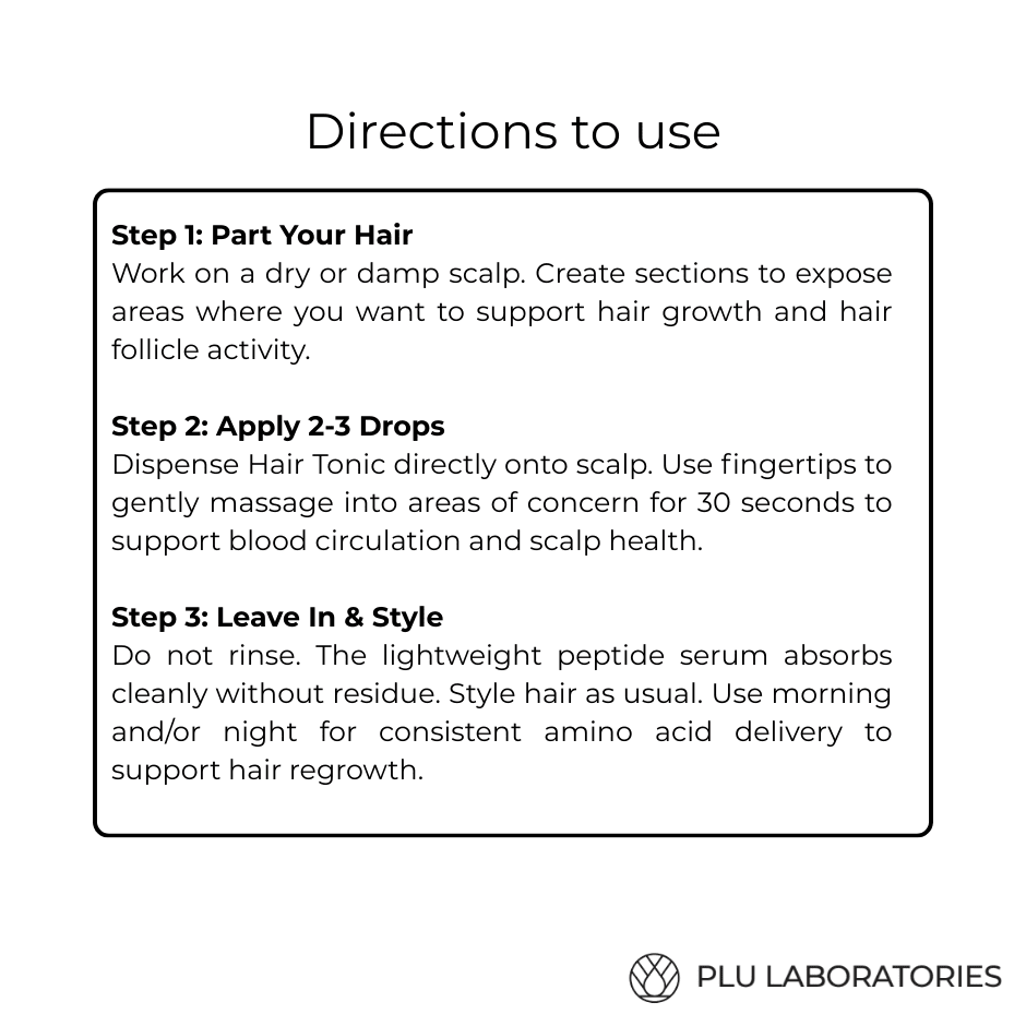 GHK-Cu | Copper Peptide Hair Tonic for Fuller-Looking Hair PLU Laboratories