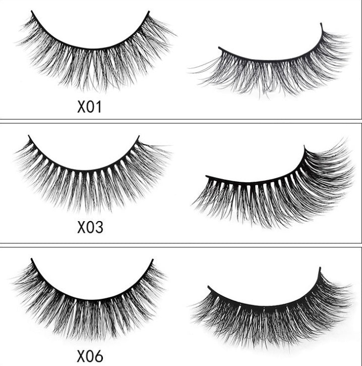 3D mink eyelashes 3 pairs of natural fiber long false eyelashes Elyvora LLC