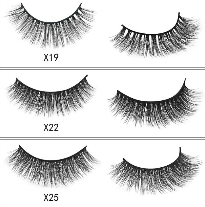 3D mink eyelashes 3 pairs of natural fiber long false eyelashes Elyvora LLC