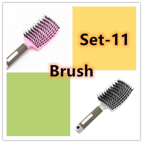 Hairbrush Anti Klit Brushy Haarborstel Women Detangler Hair Brush Bristle Nylon Scalp Massage  Teaser Hair Brush Comb Noventix