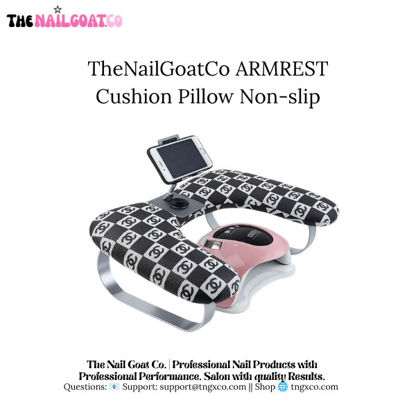 TheNailGoatCo U-Shaped Armrest + Phone Holder | Black CC TheNailGoat.Co