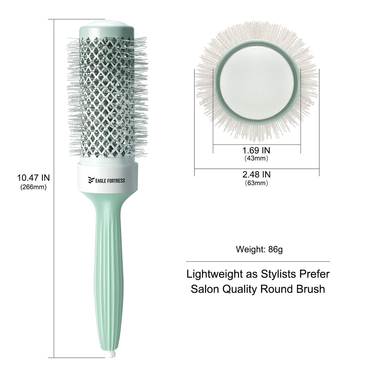 Eagle Fortress Professional Round Hair Brush 1.69 in The Beauty Box