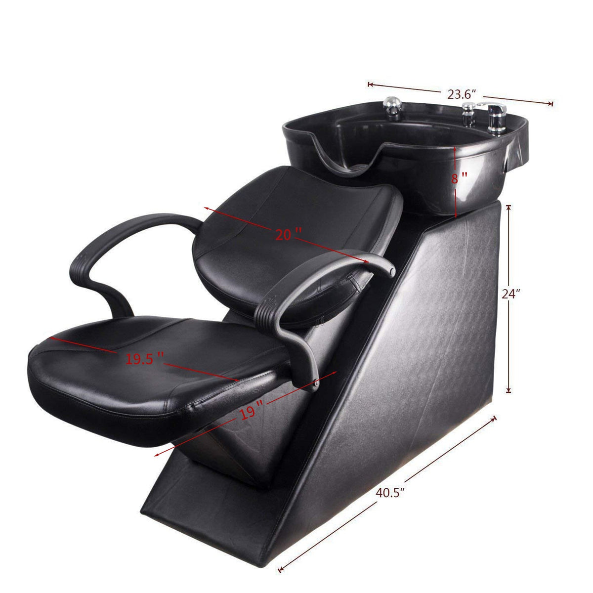 Ainfox Shampoo Bowl and Chair Set for Salon, Hair Washing Station for Hair Stylist AINFOX