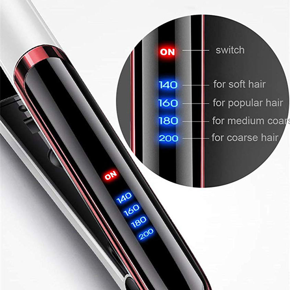 LED display straight hair curling double with curling iron Elyvora LLC