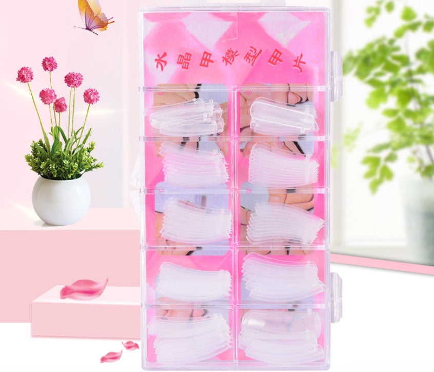 Cross-border Solid-state Extension Glue Matching Piece A Crystal Transparent False Nail 100 Piece Box Nail Extension Glue Noventix