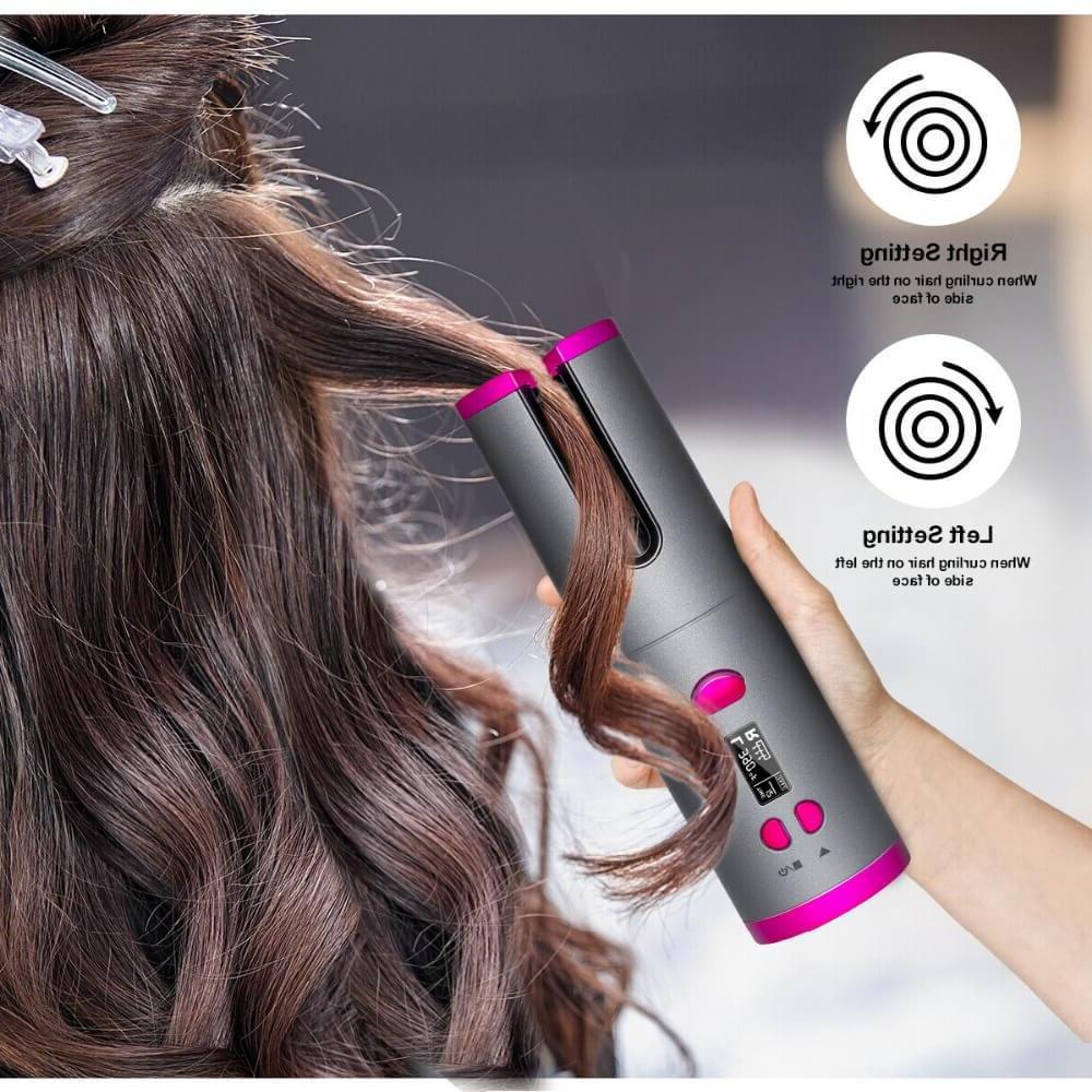 Cordless Automatic Hair Curler Iron Wireless Curling Iron Elyvora LLC