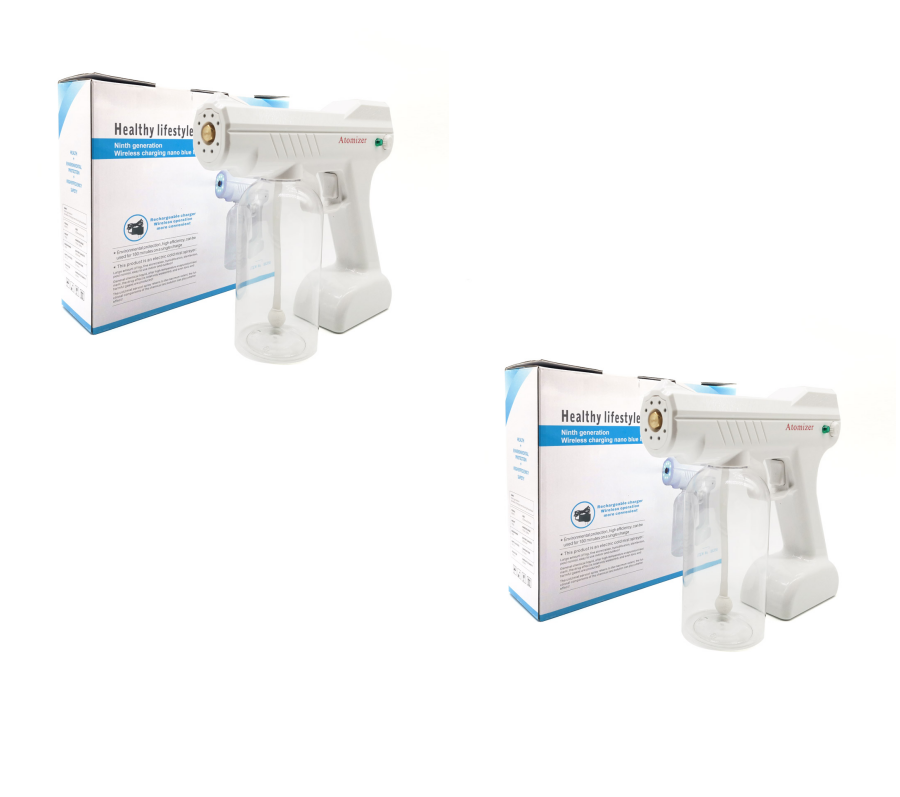 Blue Light Atomizing Spray Gun Handheld Wireless Atomizing Fogger Disinfection Sprayer Nano Sprayer Household Supplies FLIPSTYLEZLLC