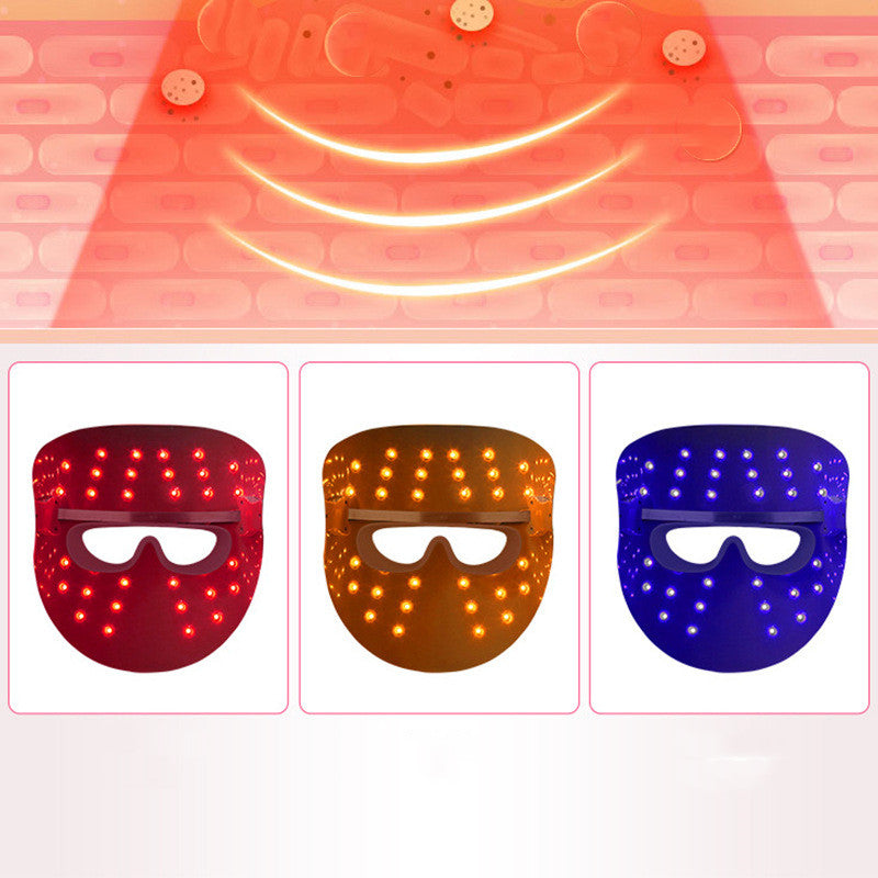 LED Beauty Mask Three Color Photon Rejuvenation Device Rechargeable The Make-up Corner