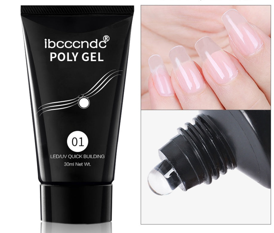 Cross-border Solid-state Extension Glue Matching Piece A Crystal Transparent False Nail 100 Piece Box Nail Extension Glue Noventix