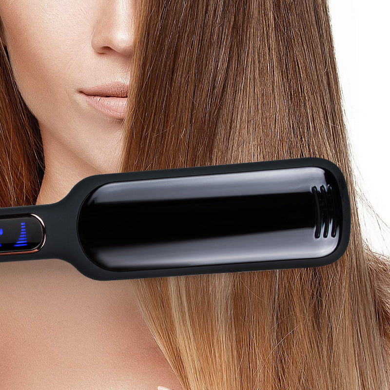 Cross-Border Exclusively For Lcd Display Infrared Hair Care Straightener Black Wide Plate Hair Straightener Elyvora LLC