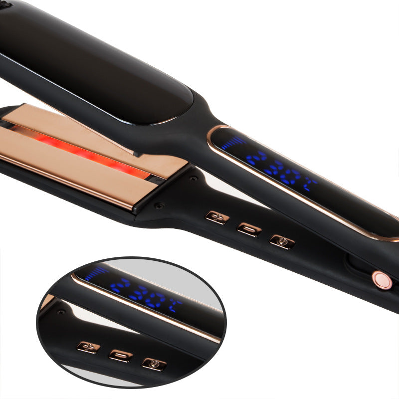 Cross-Border Exclusively For Lcd Display Infrared Hair Care Straightener Black Wide Plate Hair Straightener Elyvora LLC