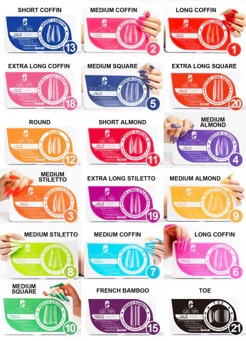 Clara Color - Full Cover Gel Tips - #01 Long Coffin 550pcs