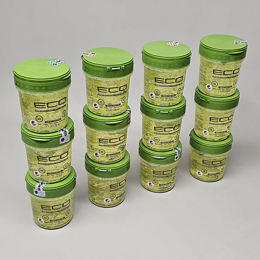 ZA@ ECO STYLE (12 PACK) Professional Styling Gel Olive Oil All Hair Types 8 fl oz BB 12/24 D PayWut