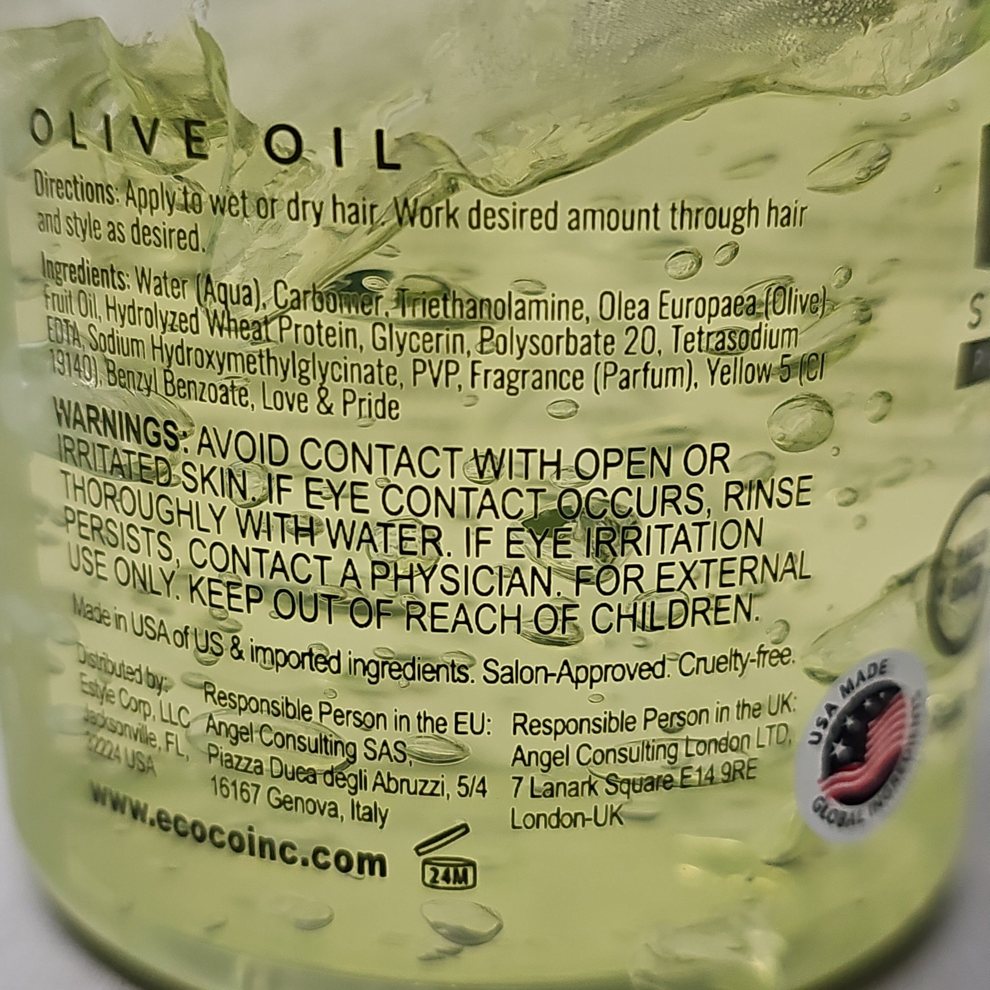 ZA@ ECO STYLE (12 PACK) Professional Styling Gel Olive Oil All Hair Types 8 fl oz BB 12/24 D PayWut