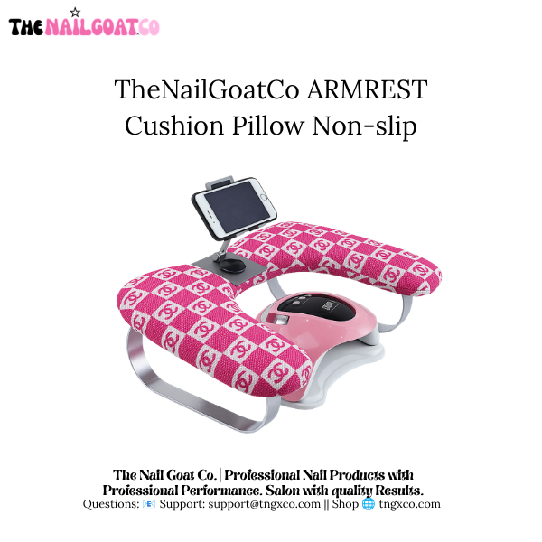 TheNailGoatCo U-Shaped Armrest + Phone Holder | Pink CC TheNailGoat.Co