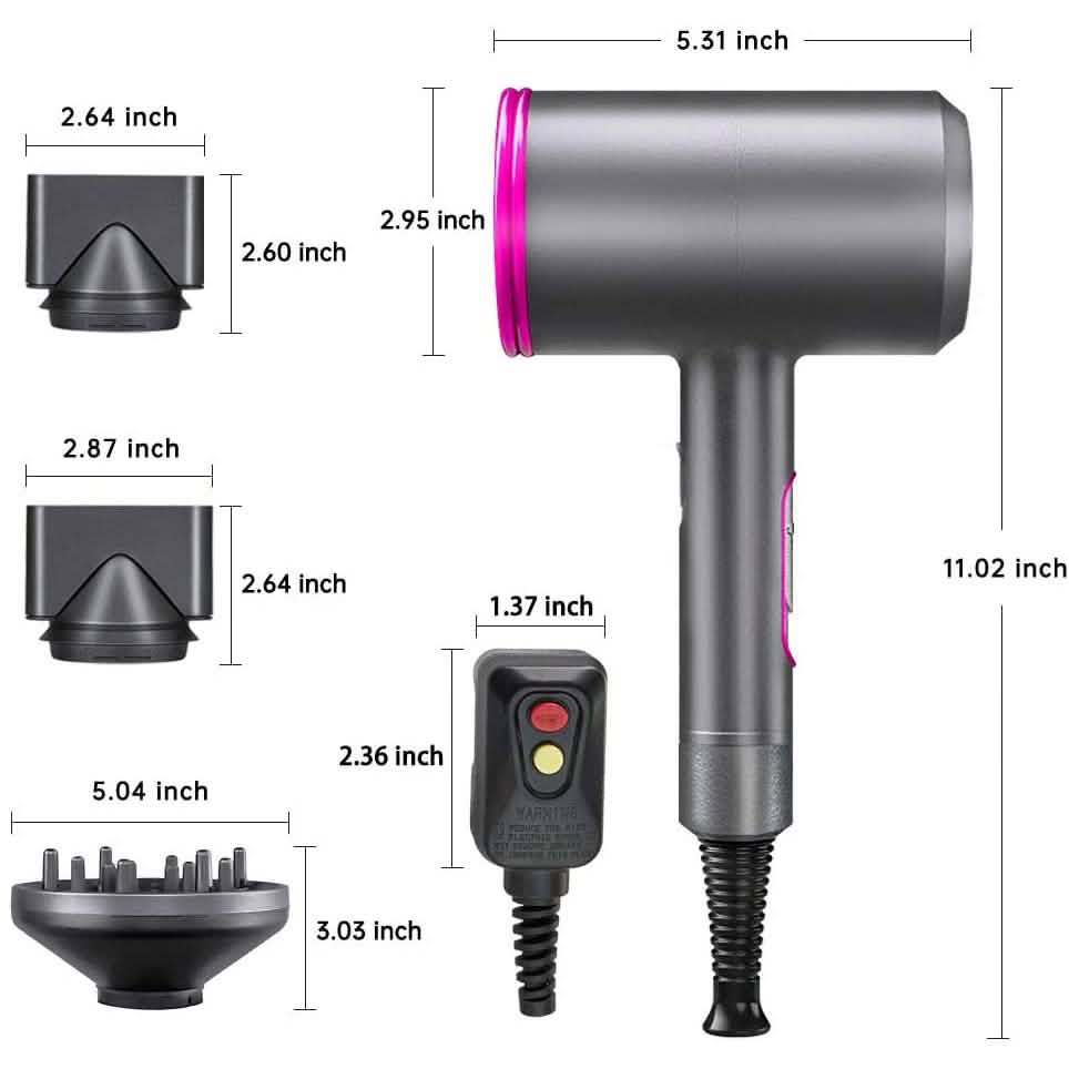 1800W Professional Hair Dryer with Diffuser Ionic Conditioning DailySale