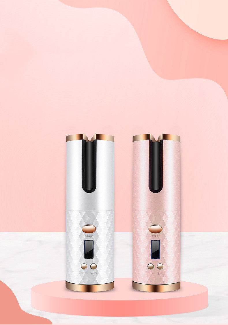 Rechargeable Automatic Hair Curler Women Portable Hair Curling Iron LCD Display Ceramic Curly Rotating Curling Wave Styer The Make-up Corner