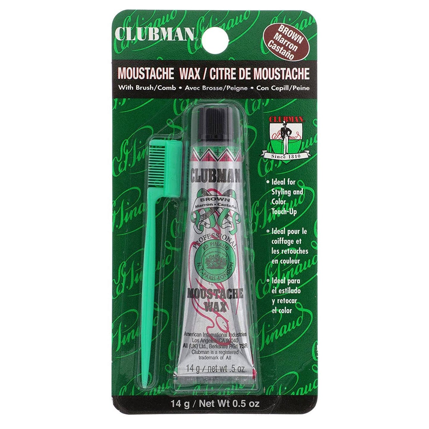 Clubman Moustache Wax - Brown The Grease Shop
