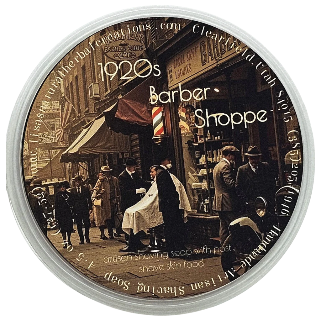 Lisa's Natural Herbal Creations 1920s Barber Shoppe Shaving Soap 4.5 oz Pasteur Pharmacy