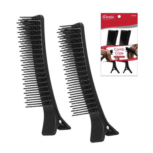 Annie Sectioning Comb Grip Clip, 2ct, Black Annie International, Inc.