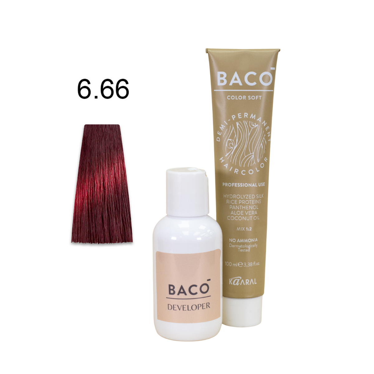 BACO Color & Developer Duo LV 6.66 Dark Blonde Intense Red Hairs Talent's E-Shop