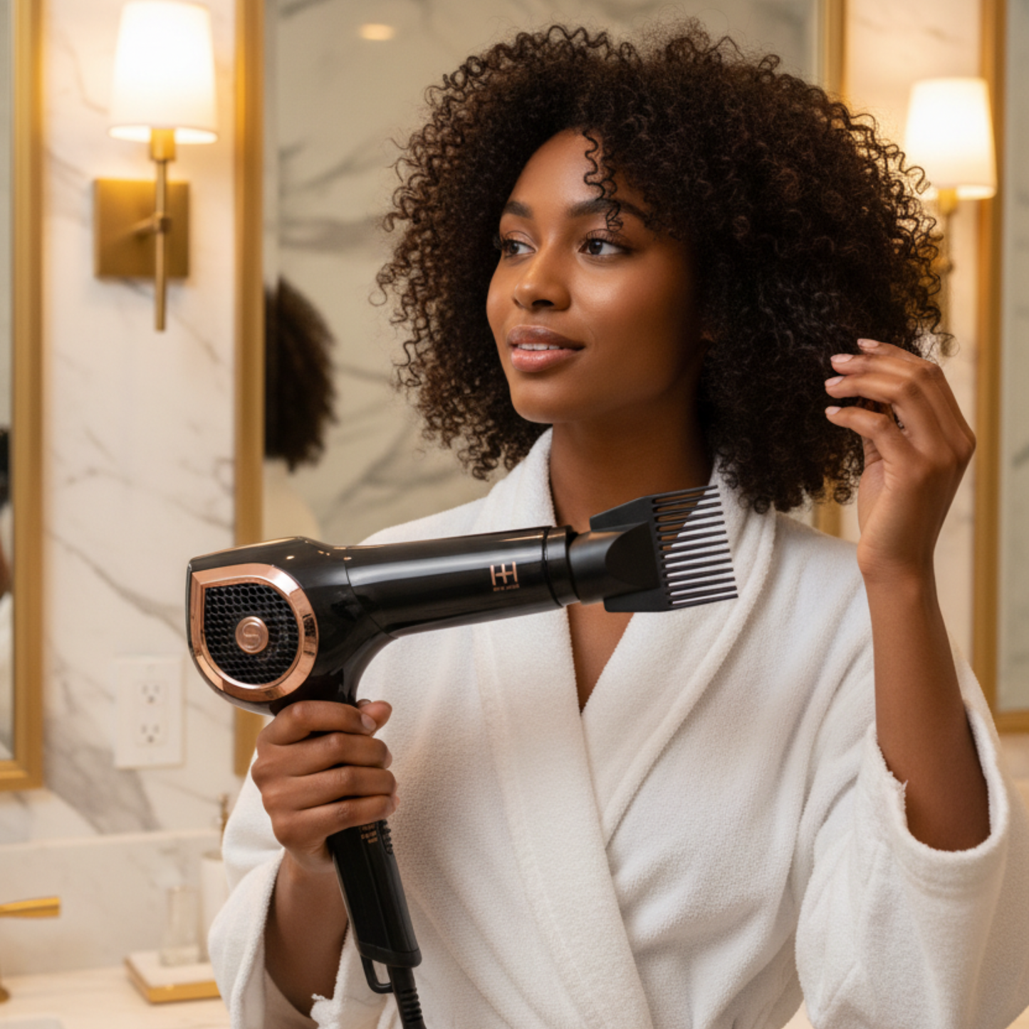Hot & Hotter Ceramic Ionic Turbo 3000 Hair Dryer, 1 Count, Black & Rose Gold Annie International, Inc.