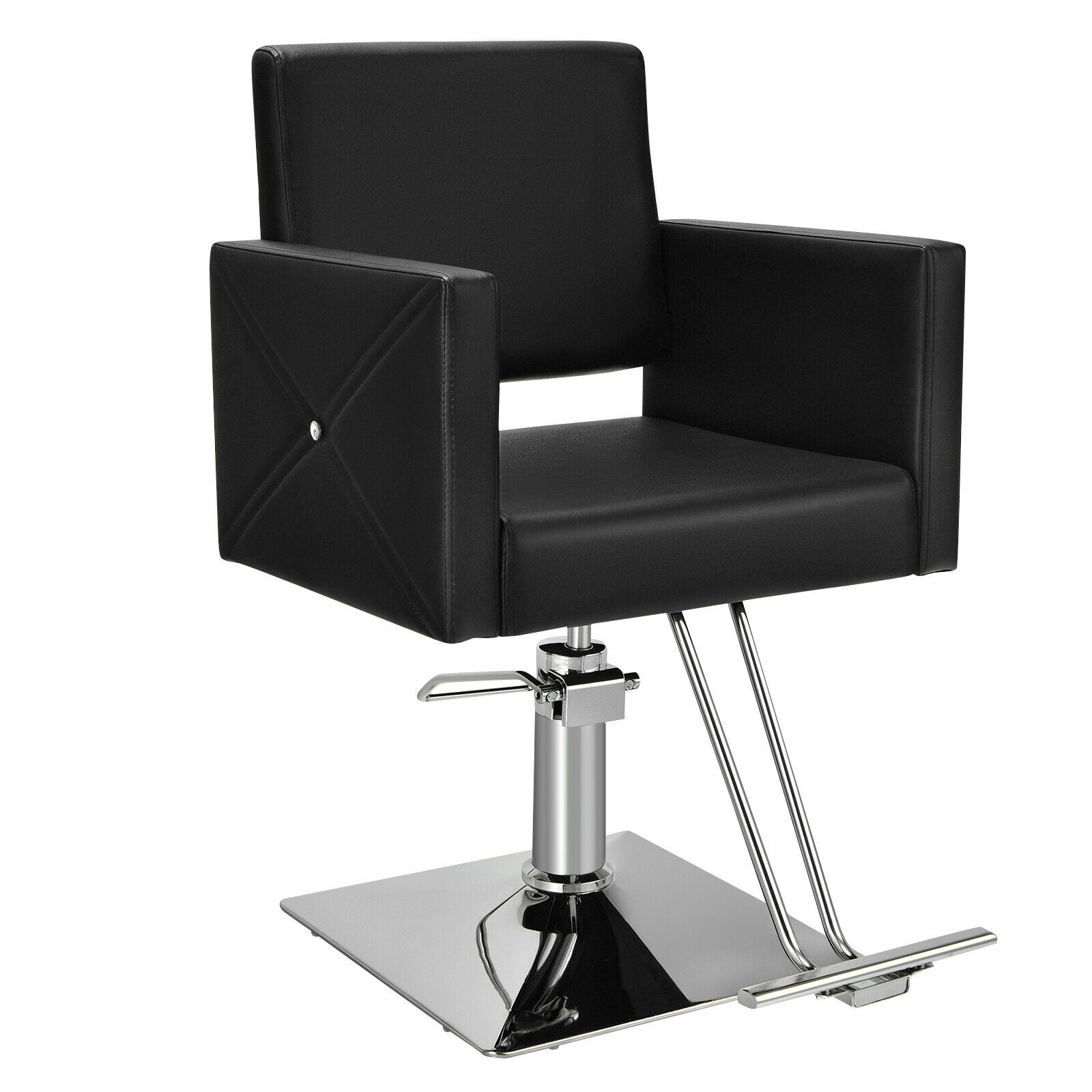 Salon Chair for Hair Stylist with Adjustable Swivel Hydraulic-Black DirectDeals