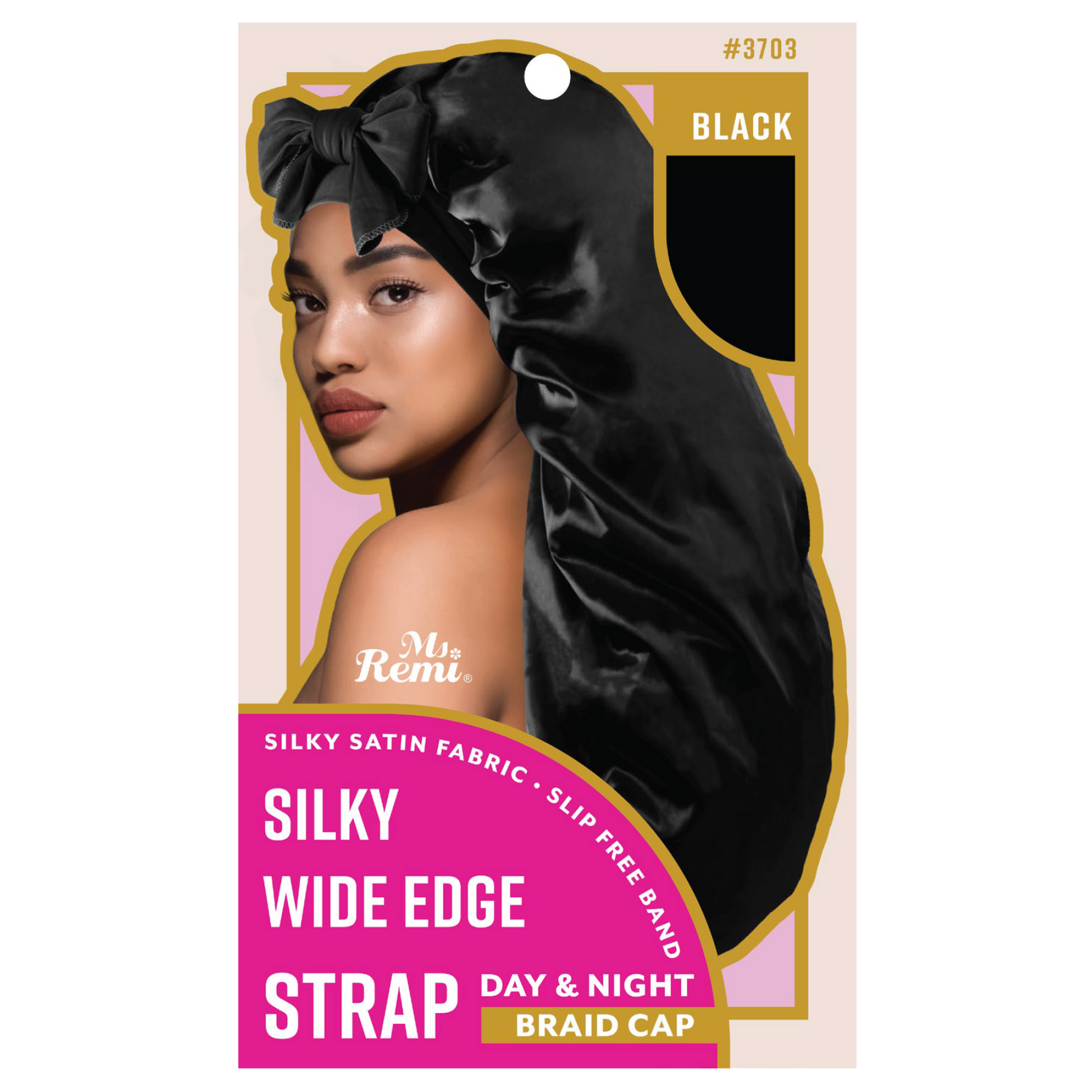 Ms. Remi Silky Wide Edge Strap Day & Night Cap, Braid Black Annie International, Inc.
