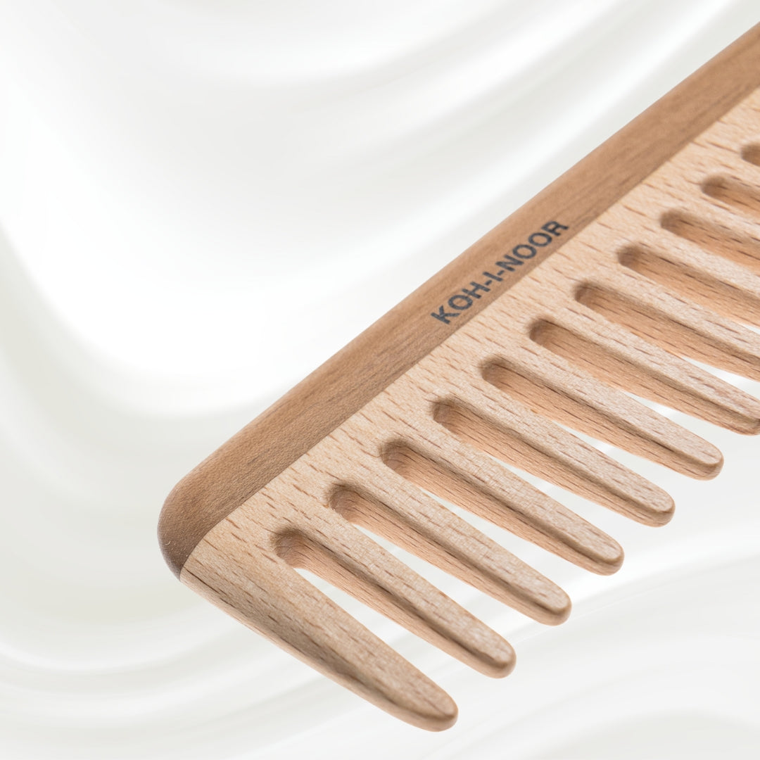 Legno Beech and Kotibe Wood Wide Tooth Comb KOH-I-NOOR Beauty USA