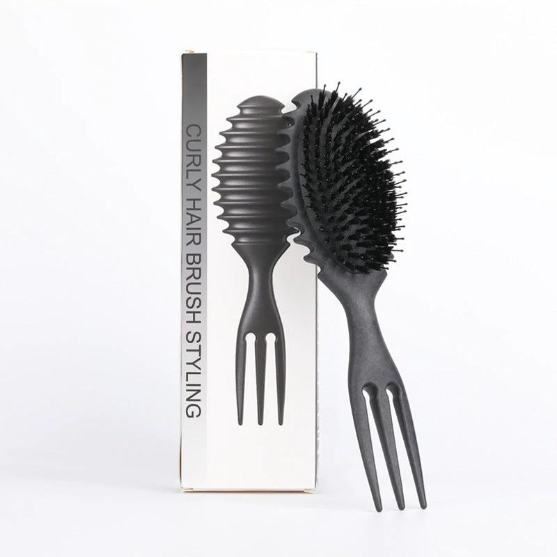 Curl Defining Bounce Hair Brush Barbershop Boar Bristle Comb Detangling Shaping Hairbrushes Professional Salon Home Styling Comb Vain Products