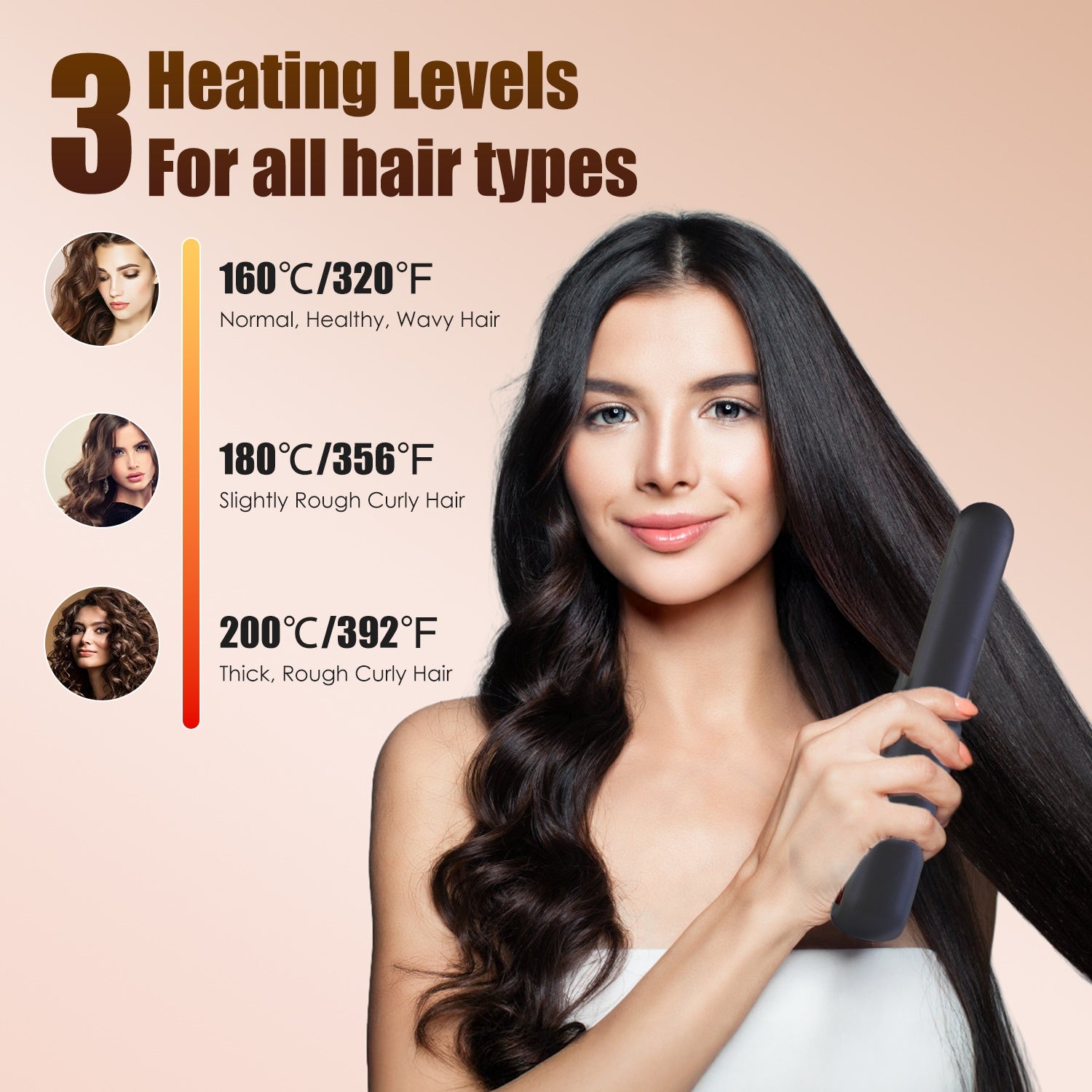 Cordless Hair Straightener Brush 2-in-1 Ceramic Flat Iron GBruno Store