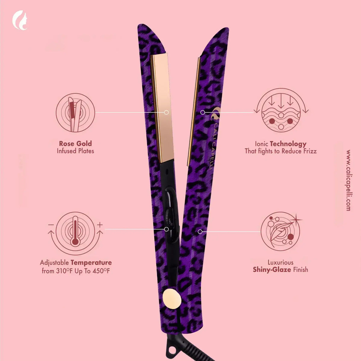 Titanium Hair Straightener Pro-Series 1″ Leopard Calicapelli Hair Tools
