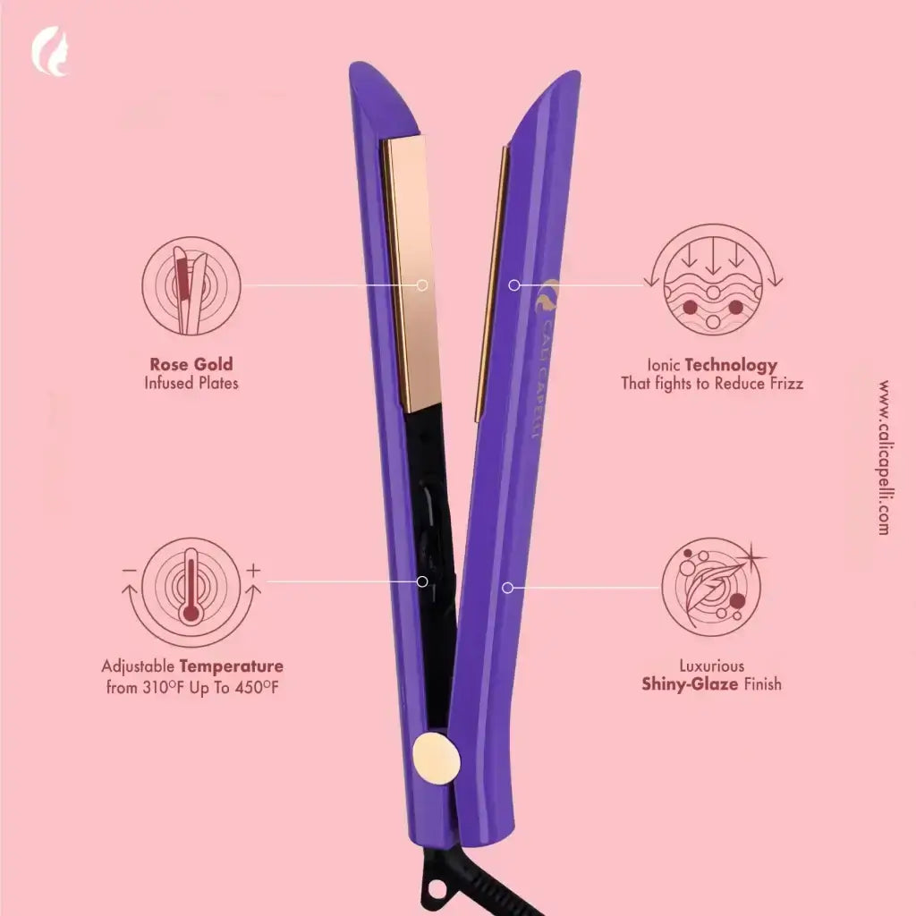 Titanium Hair Straightener Pro-Series 1″ Purple Calicapelli Hair Tools