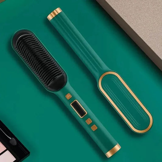 2-in-1 Electric Hair Straightener Brush Curling Comb DailySale