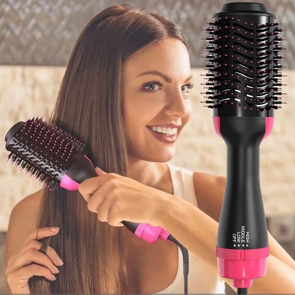 2-in-1 Hair Dryer Volumizer Hot Hair Brush Roller Comb EasyOptionXY