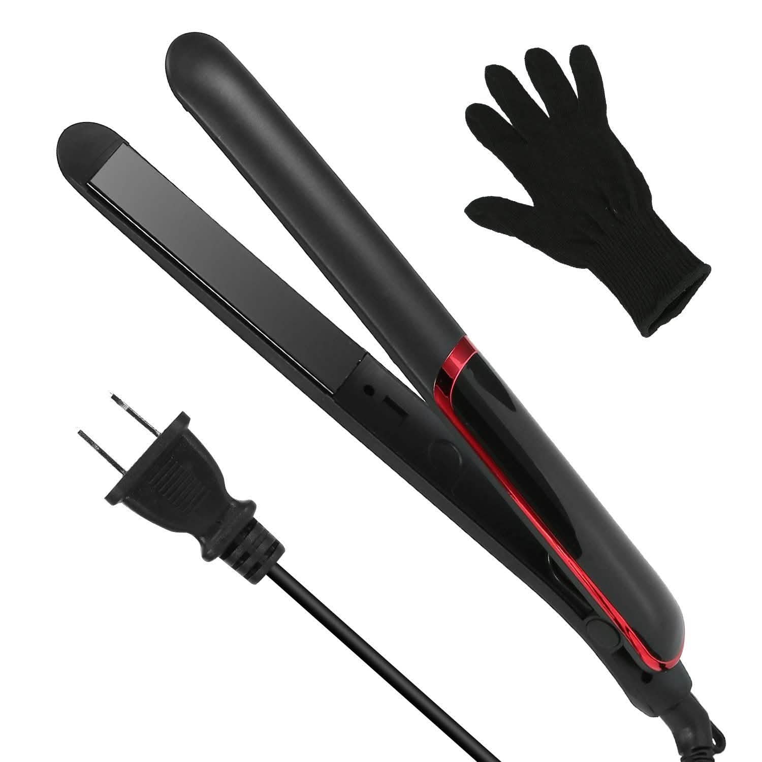 2-in-1 Twist Hair Straightener Ceramic Plate Hair Curler with Temperature Adjust LCD Display EasyOptionXY