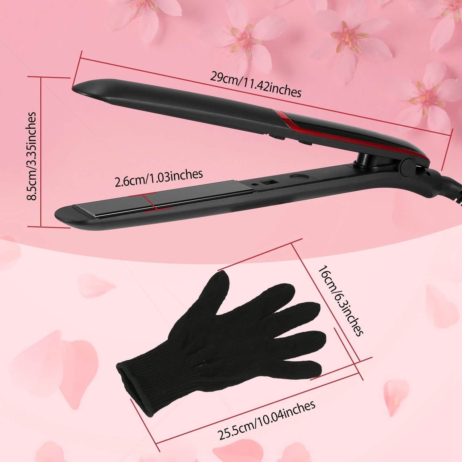 2-in-1 Twist Hair Straightener Ceramic Plate Hair Curler with Temperature Adjust LCD Display DailySale