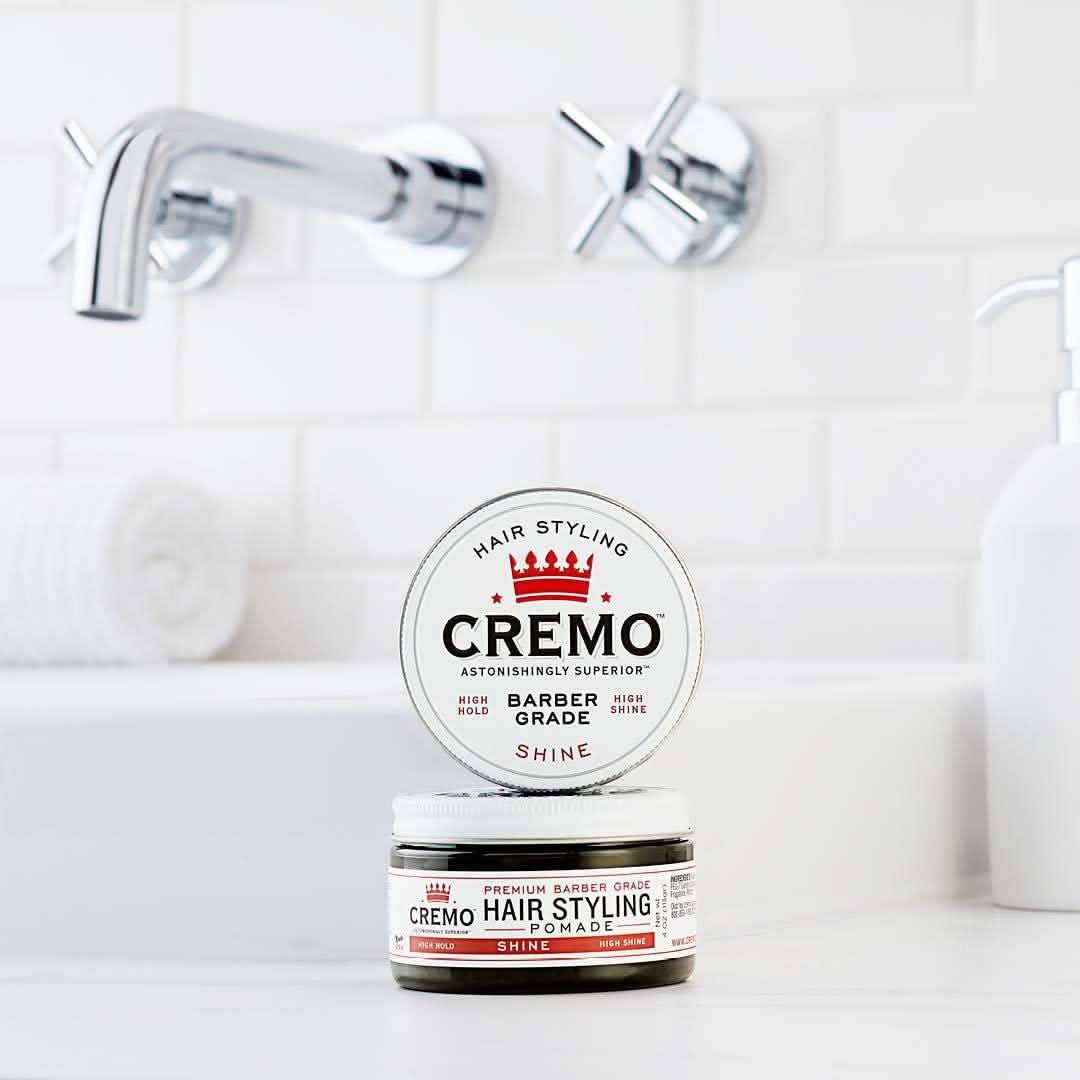 2-Pack: Cremo Premium Barber Grade Hair Styling Shine Pomade 4oz DailySale