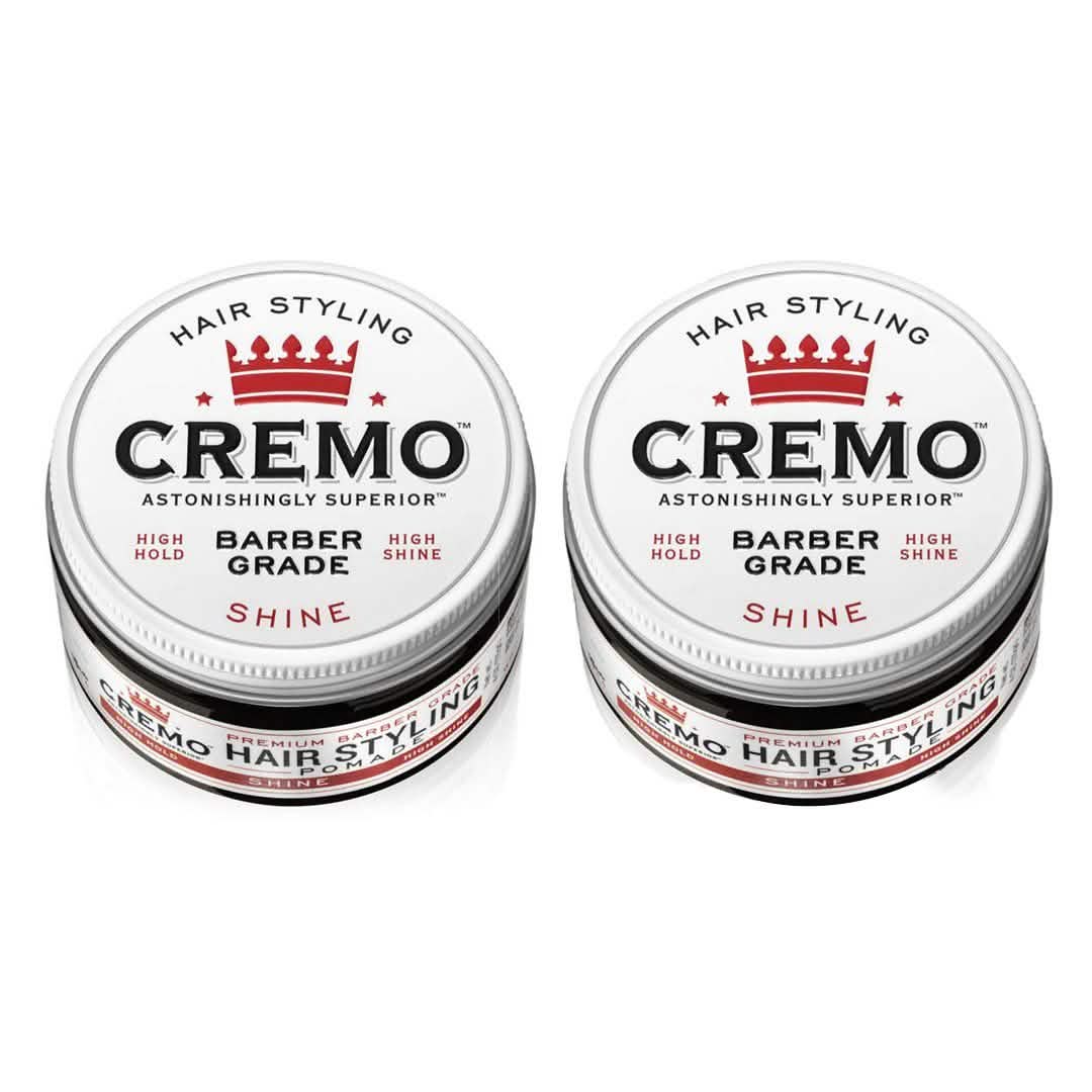 2-Pack: Cremo Premium Barber Grade Hair Styling Shine Pomade 4oz DailySale