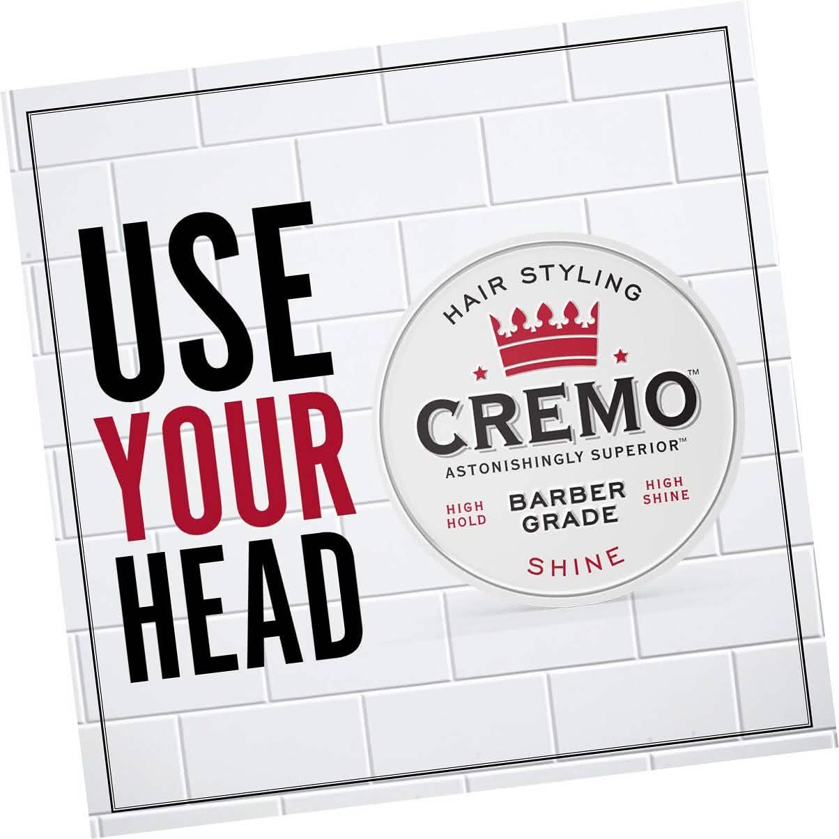 2-Pack: Cremo Premium Barber Grade Hair Styling Shine Pomade 4oz DailySale