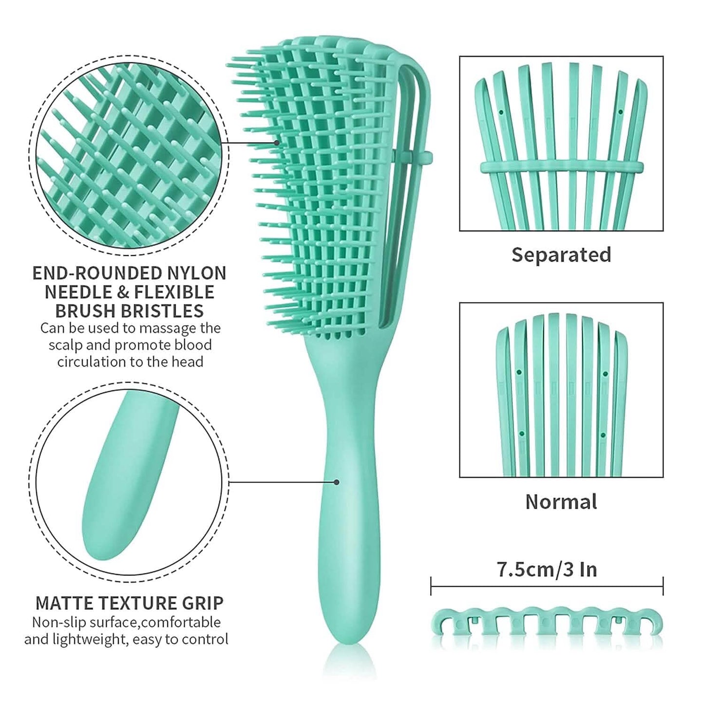 2-Pack: Detangler Brush for Curly Hair, Afro Textured 3a to 4c Kinky Wavy DailySale