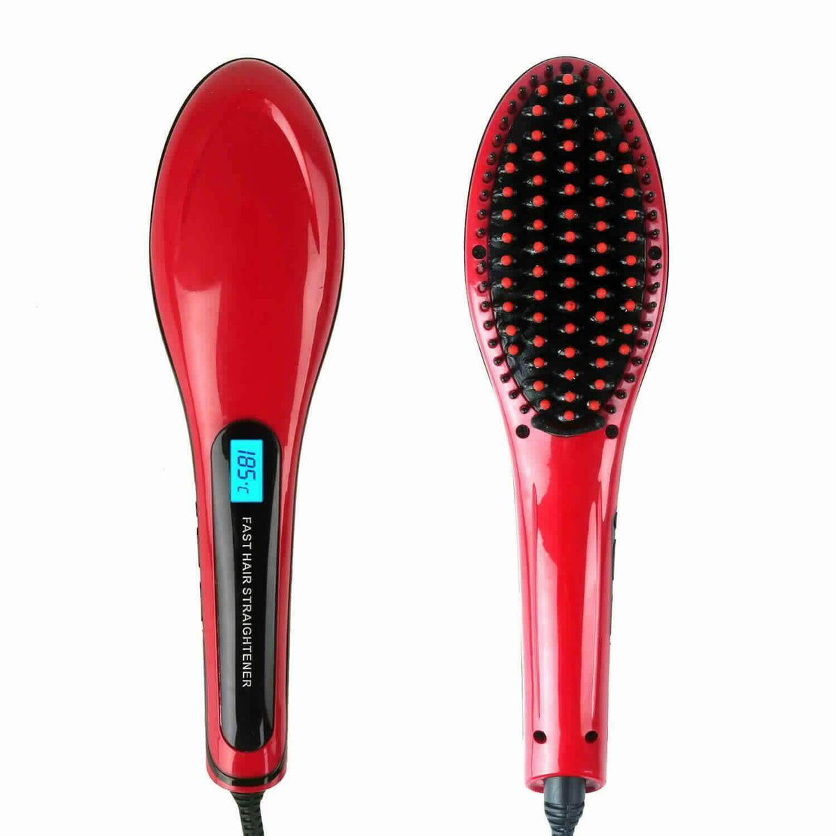 2-Pack: Electronic Fast Hair Straightener with Detangling Brush EasyOptionXY