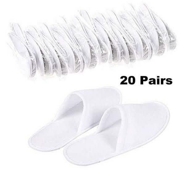 20-Pairs: Spa Hotel Guest Soft Slippers Closed Toe Disposable Travel Slipper DailySale