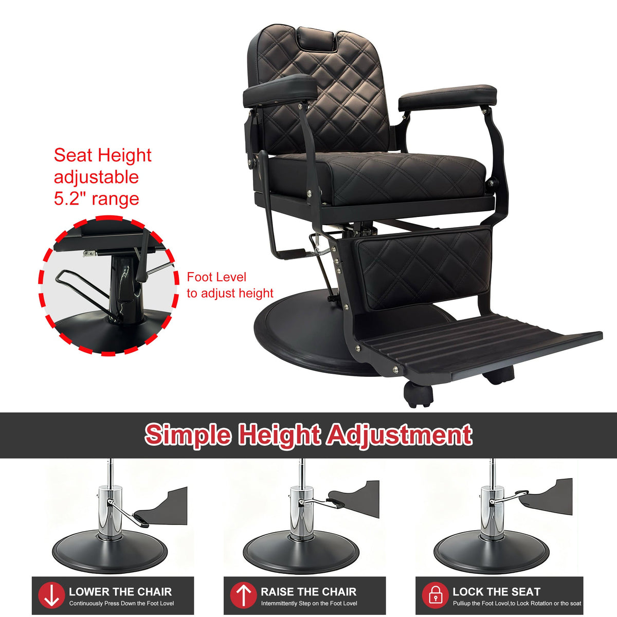 Heavy-Duty Reclining Salon/Barber Chair The Alchemist 8821 MYS