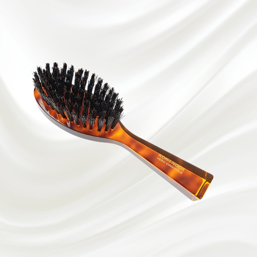 Jaspè Oval Boar Bristle Brush - Natural Shine & Scalp Stimulation for Hair & Beard KOH-I-NOOR Beauty USA