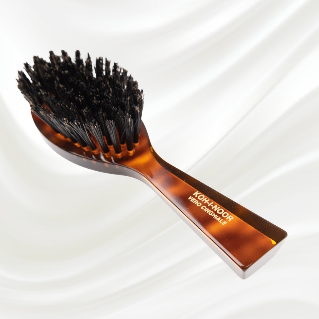 Jaspè Oval Boar Bristle Brush - Natural Shine & Scalp Stimulation for Hair & Beard KOH-I-NOOR Beauty USA